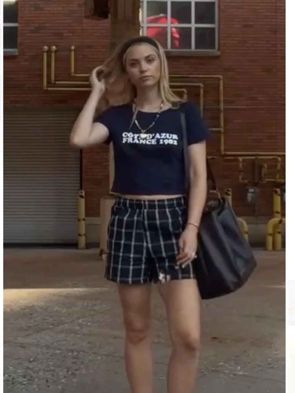 PacSun Navy Graphic Crop Tee